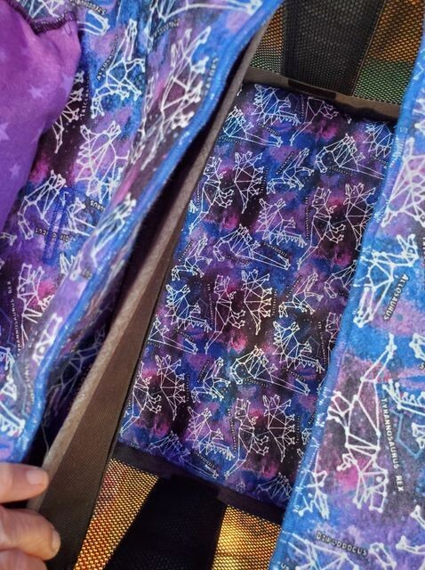 WonderFold W2 Luxe/Elite Set of Seat Covers,Mat Cover and Canopy DINOS IN SPACE