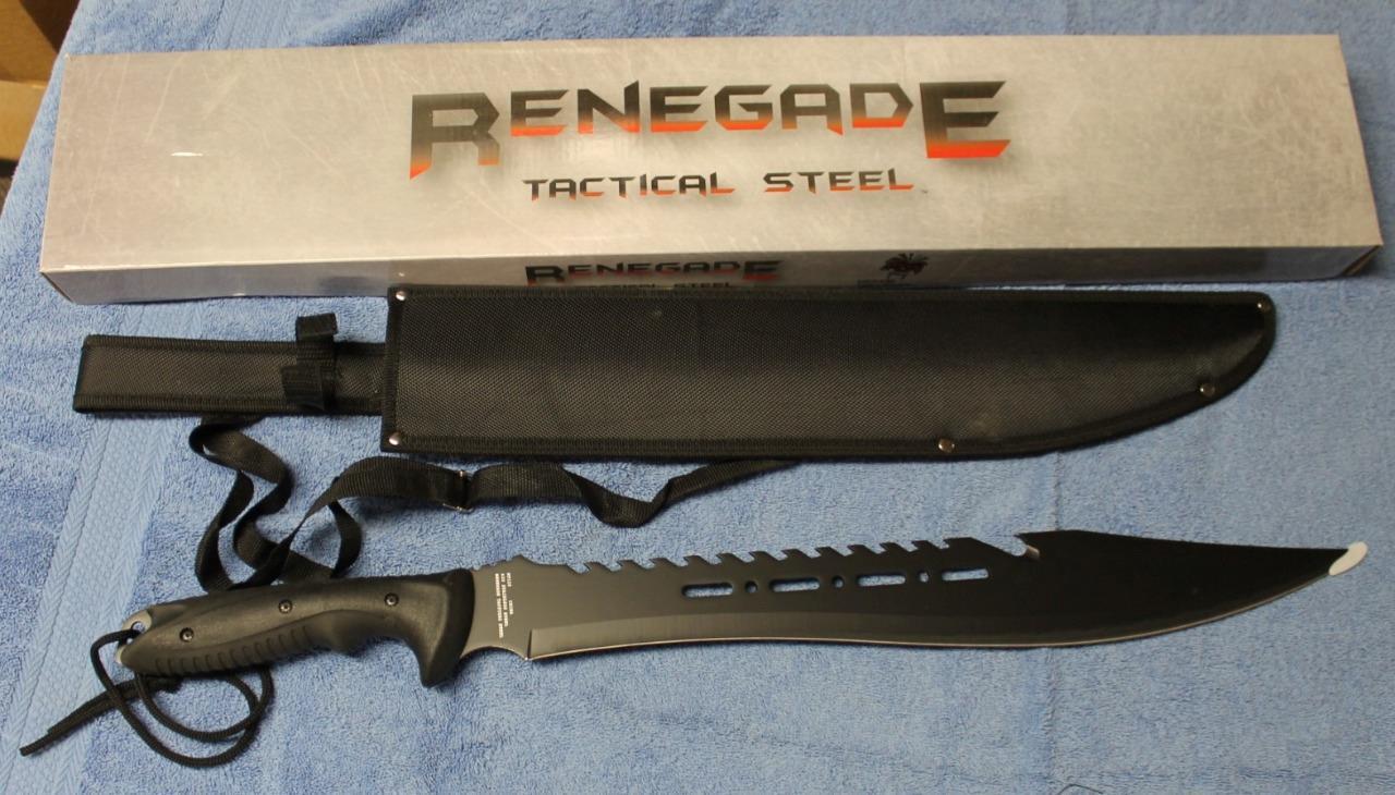 Renegade RT120 Kudzu King Jungle Crusher Machete 18" Sawback Blade Nylon Sheath