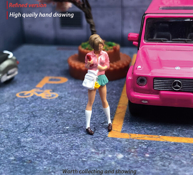 1:64 Painted Figure Mini Model Miniature Resin Diorama Pretty Girl Mini Skirt P