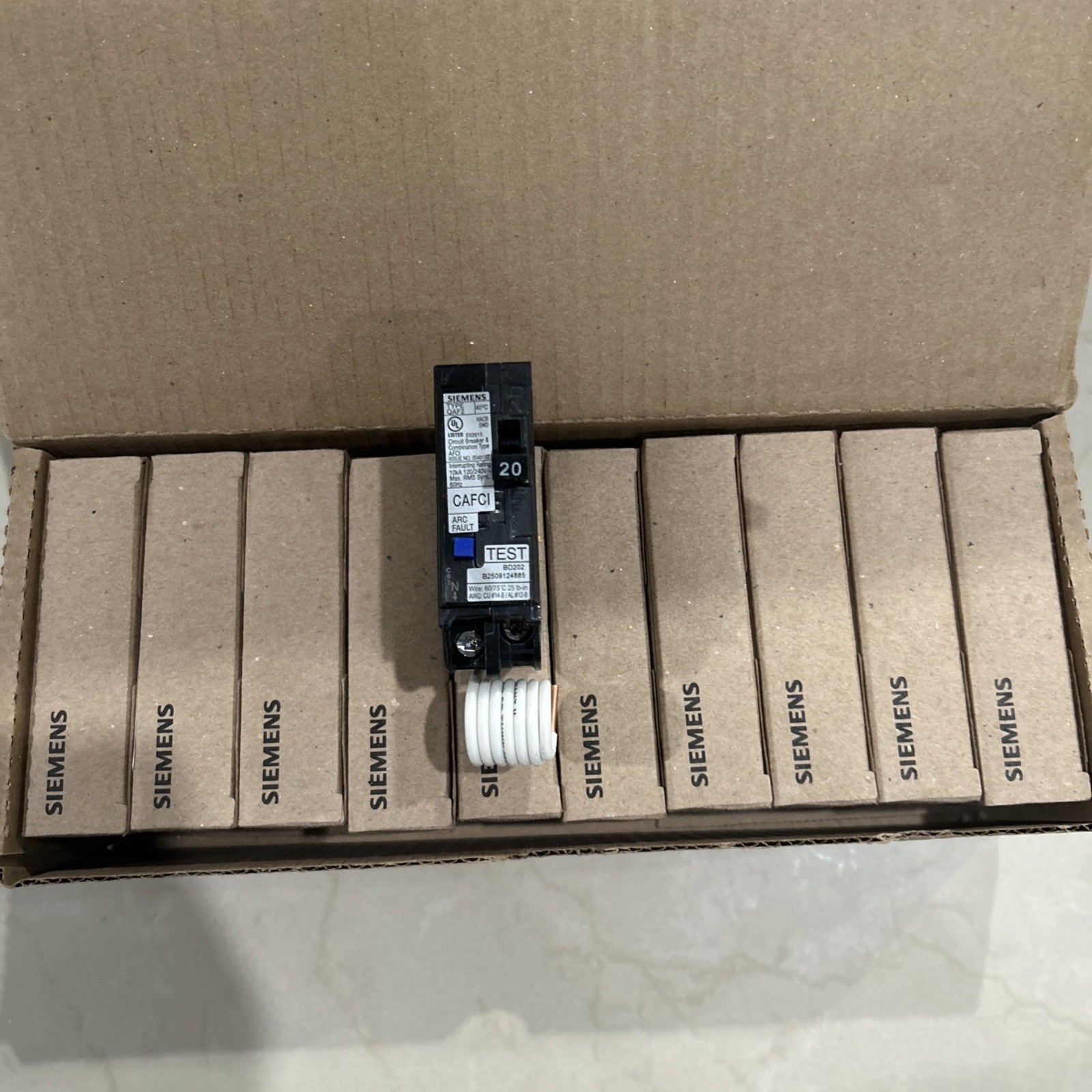 10 Siemens Q120AFC 20Amp 120V 1 Pole Combination ACR Fault Circuit Interrupter