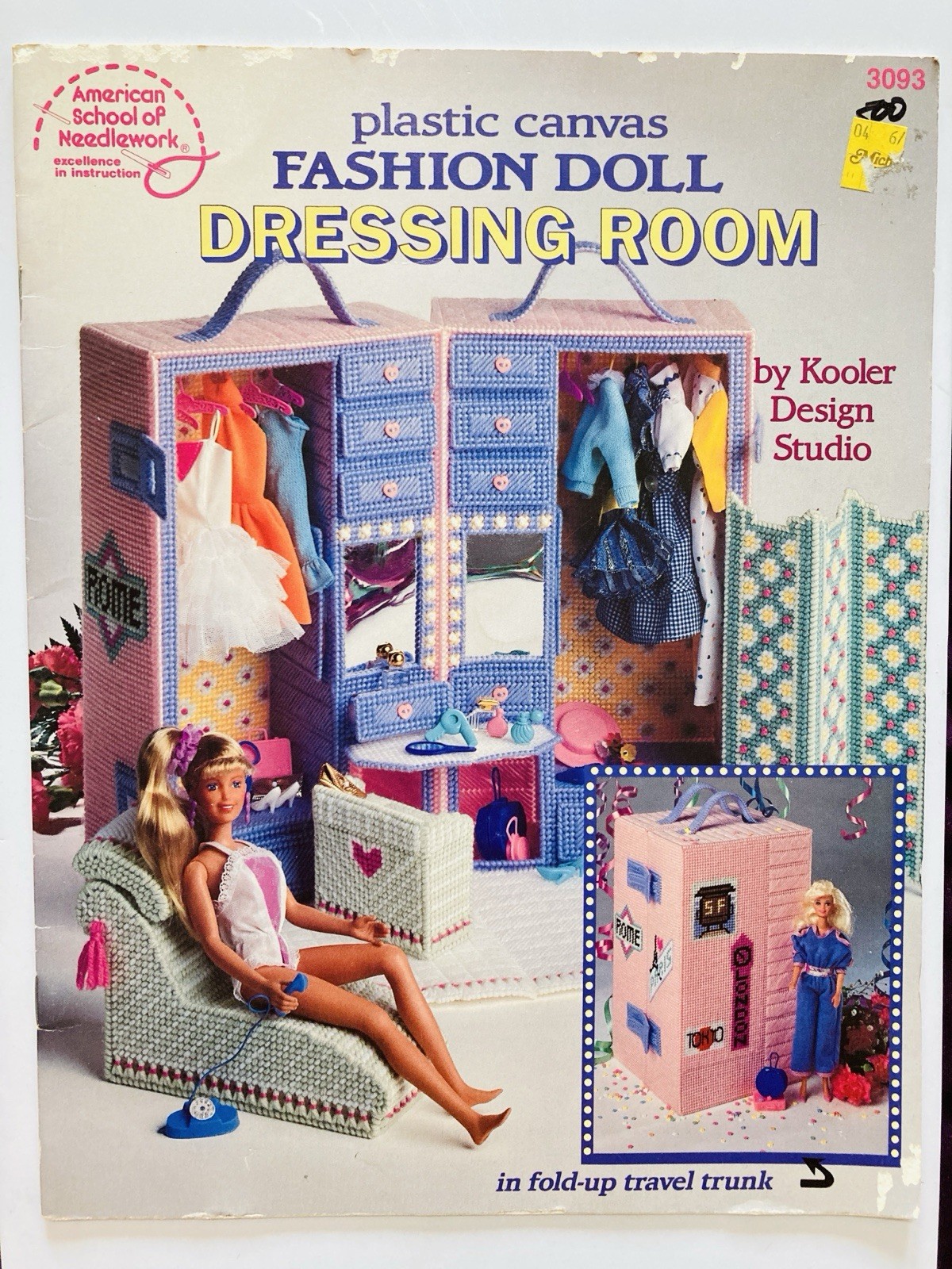 Dressing Room Fashion Doll Plastic Canvas Patterns Kooler Design Studio ASN VTG