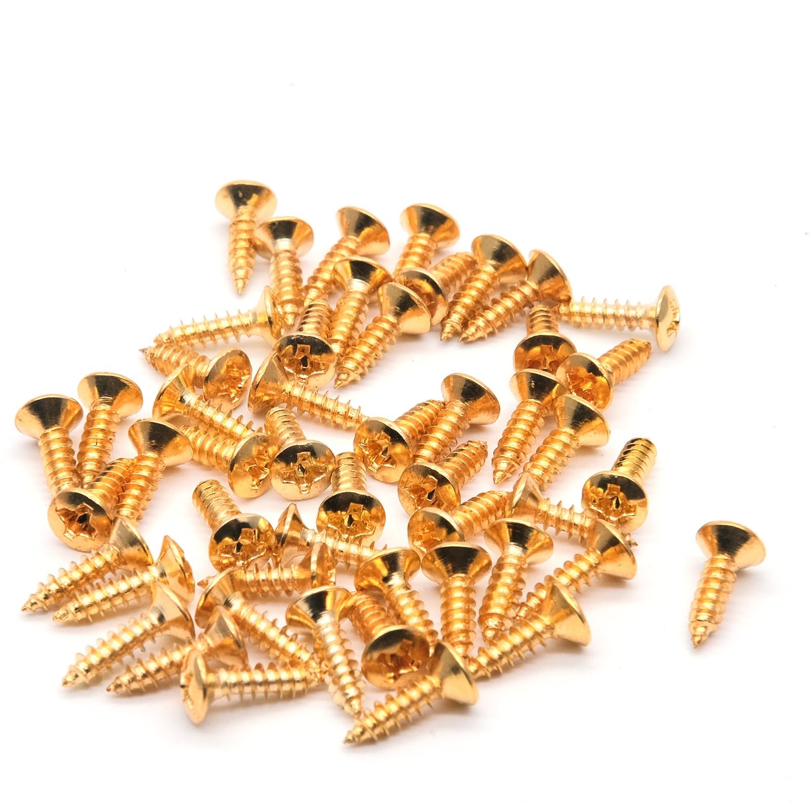 harpfeas 3MM Electric Guitar Bass Pickguard Screws Pick 3Mm X 12Mm, Gold