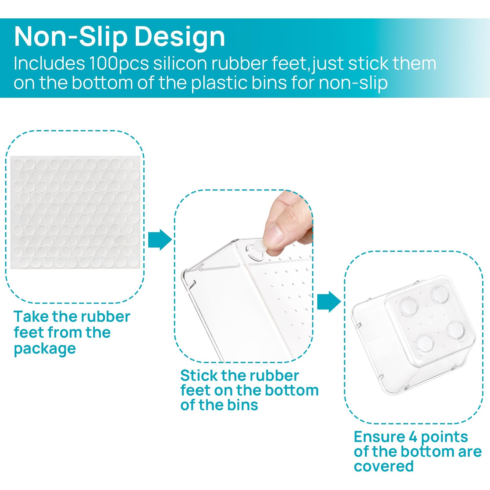 15 PCS Clear Plastic Drawer Organizers Set, 4-Size Versatile Bathroom and Van...