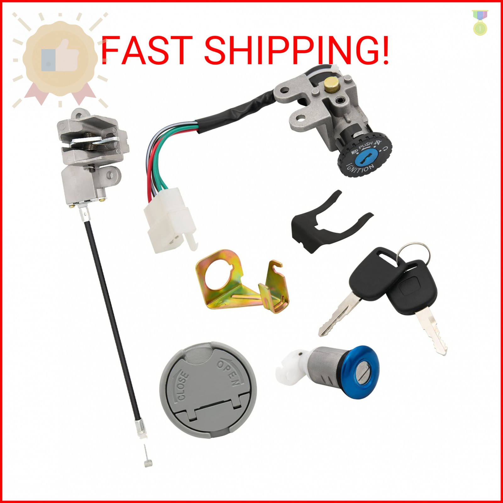 49cc Ignition Switch, 50cc Key Ignition, Ignition Switch Key Set Compatible with