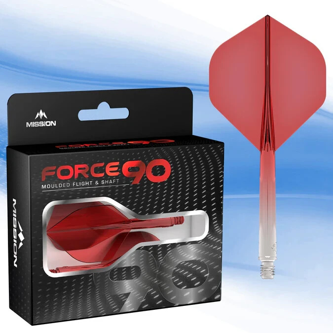 GRADIENT RED SHORT NO2 MISSION FORCE 90  1 PIECE MOLDED SHAFT & FLIGHT