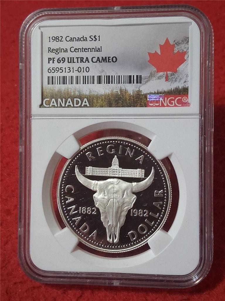 CANADA 1982 SILVER S$1 REGINA CENTENNIAL NGC PF 69  ULTRA CAMEO  #MF-5203