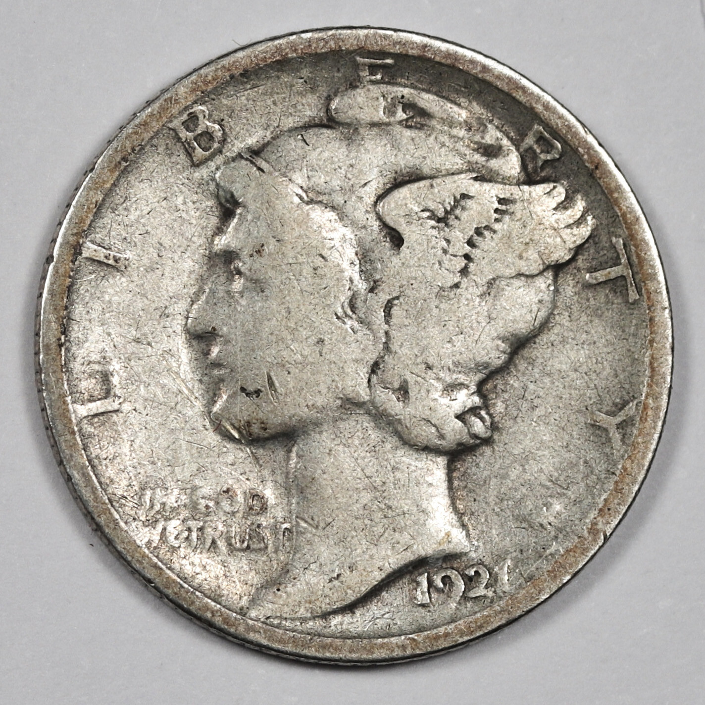 1921 Mercury Dime.  VG.  202000