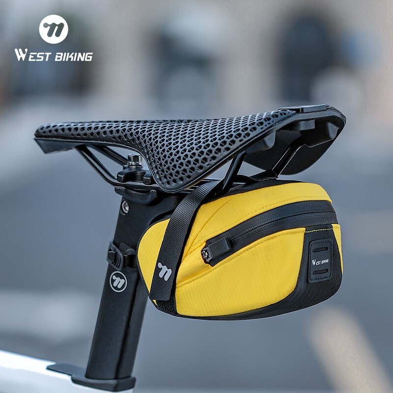 West Biking Bicycle Bag Cycling Bicycle Seat Bag Saddle Bag Yellow 0.8L
