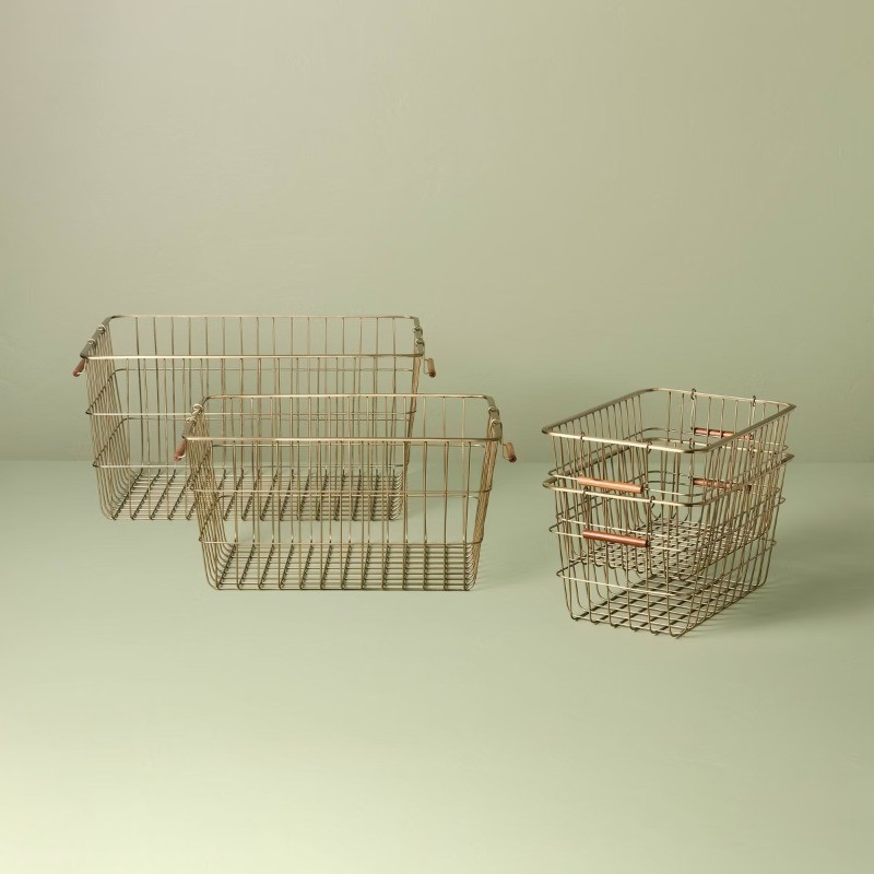 Pantry Brass Wire Storage Basket