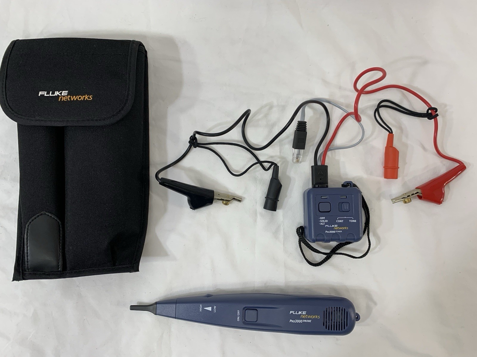 FLUKE NETWORKS PRO 3000 Probe & Toner CLEAN!!! #26200-900 + 26100-900