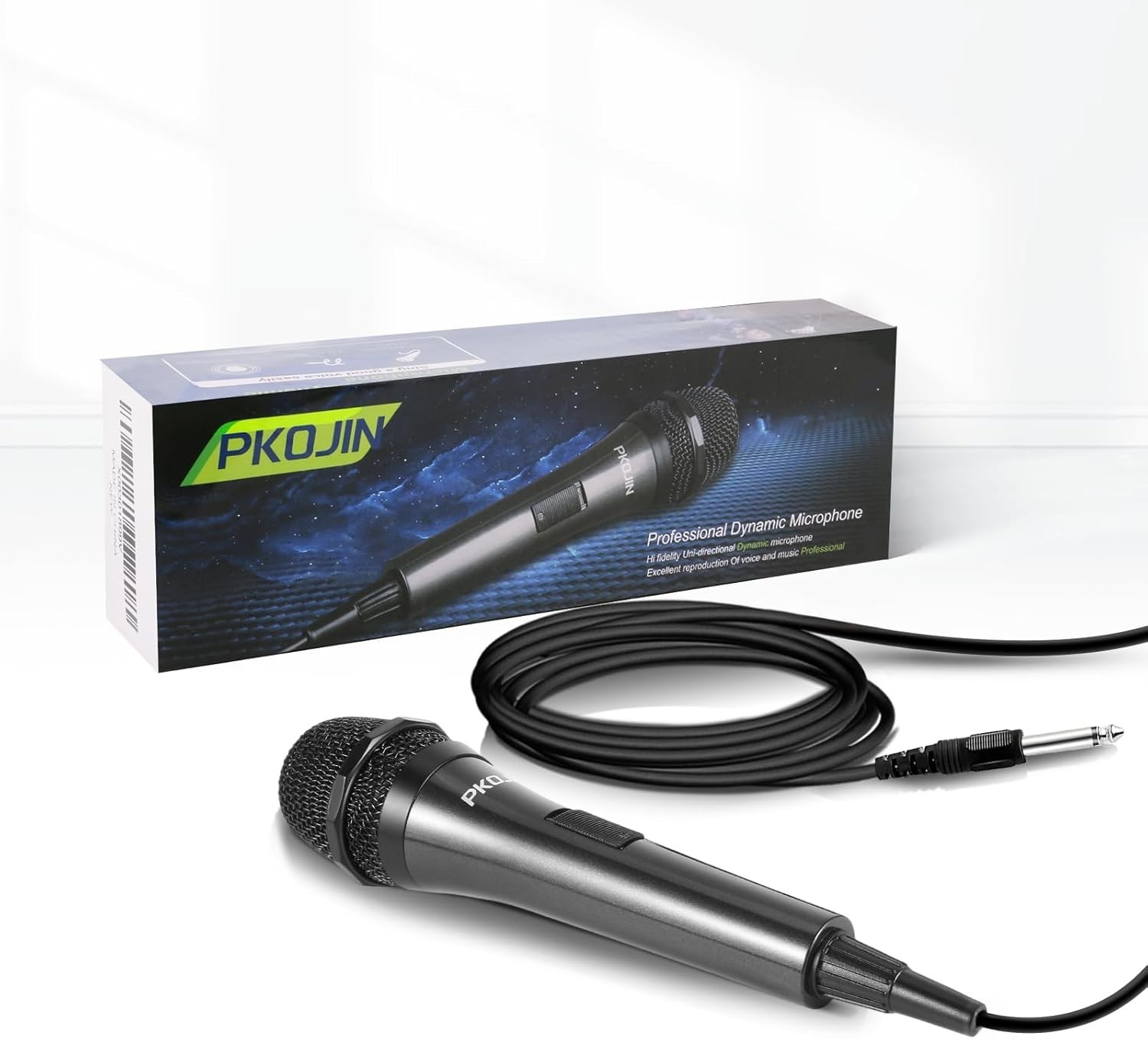 Dynamic Karaoke Microphone - Handheld Wired Mic with 10ft Cable & ON/OFF Switch