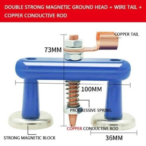 Dual-head Magnetic Welding Support Clip To Fix The Grounding Stable And Firm