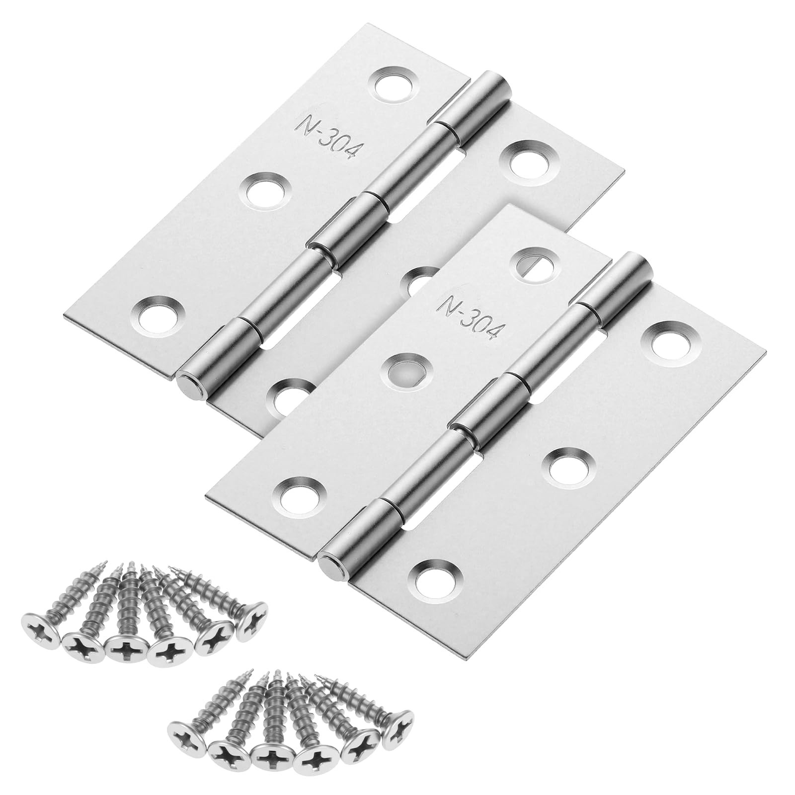 2 Pcs 3" Stainless Hinges,Stainless Steel Folding Butt Hinges Door Hinges wit...