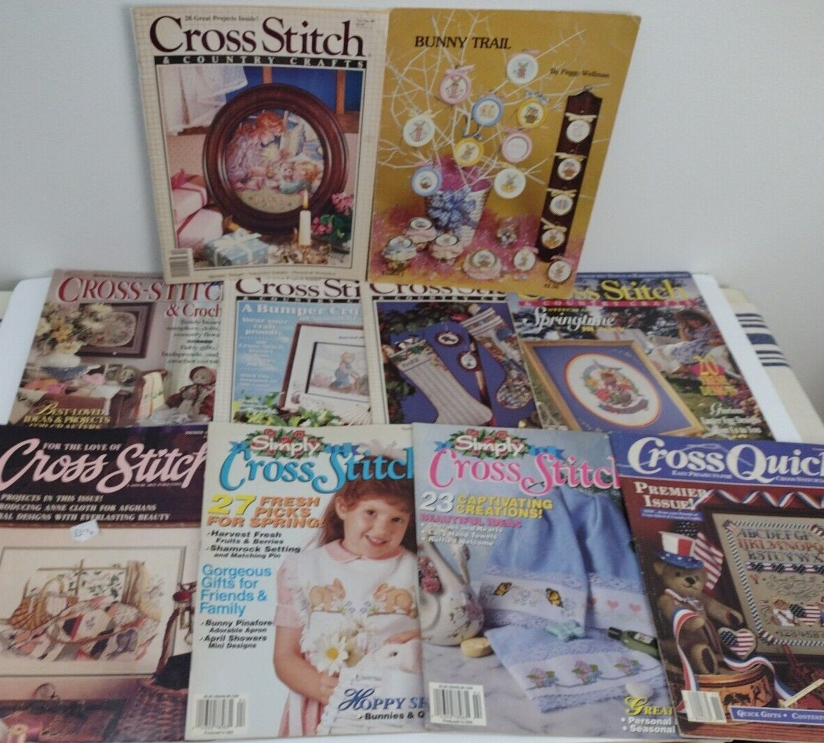 1990s Cross Stitch Craft Magazines  Lot of 10 Simply Cross Stitch & Others