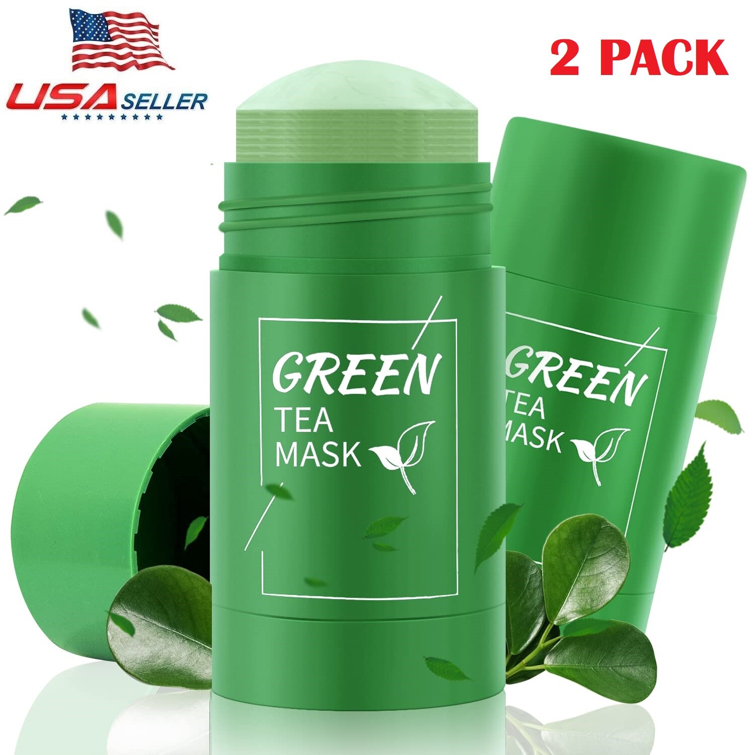 2× Green Tea Purifying Clay Stick Mask for Blackhead Remover Deep Clean Pore USA
