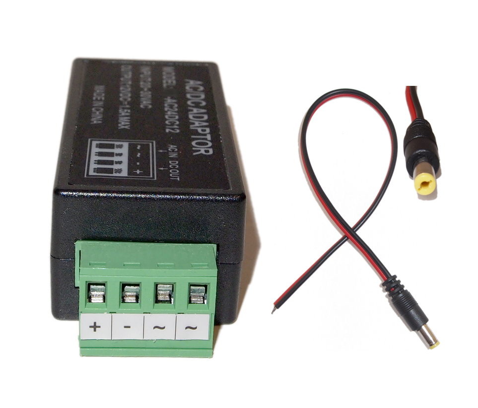 AC 24V To DC 12V Power Supply Converter Adapter For CCTV Security Camera 1.5A