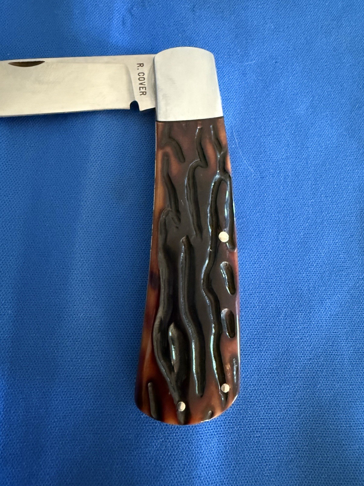 Custom Ray Cover Stag Handle Pocket Knife -- Mint and Unused