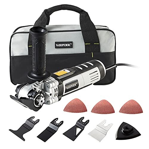 WISETOOL 600W 5 Amp Oscillating Multi Tool Kit with 5.5° Oscillation Angle,6 Var