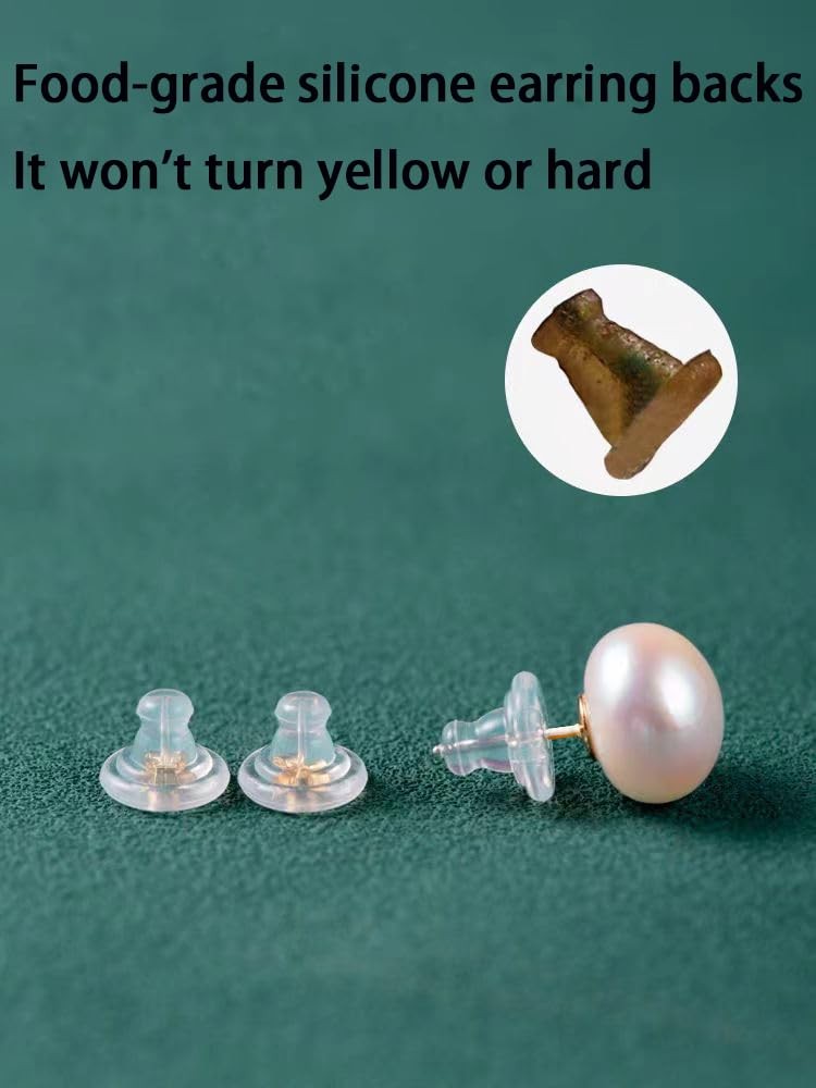 Earring Backs Replacements,18K Gold Silicone Earring Backs for Droopy Ears