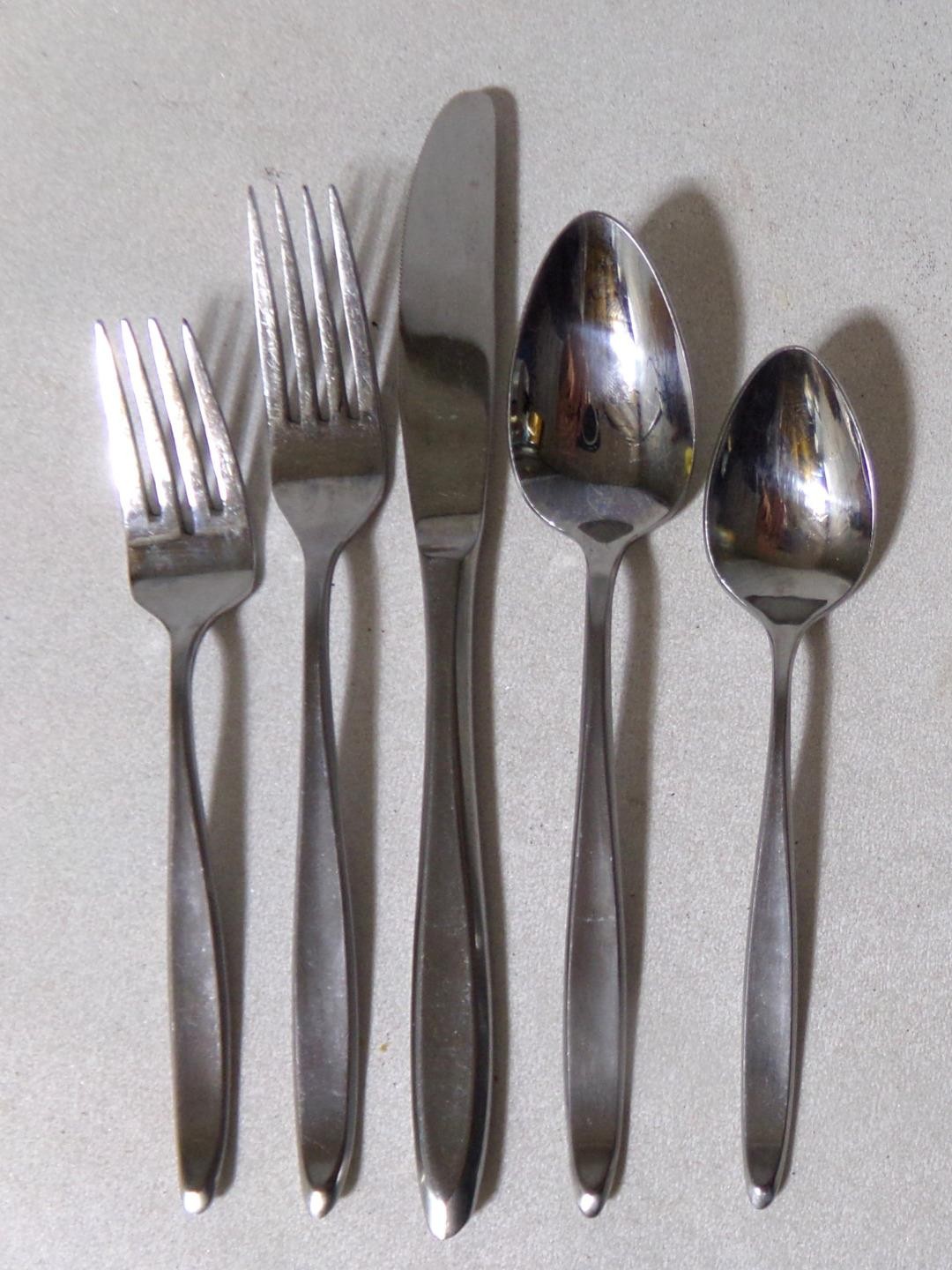 Mid Century Modern Stainless Flatware Stanley Roberts Victory Place Setting