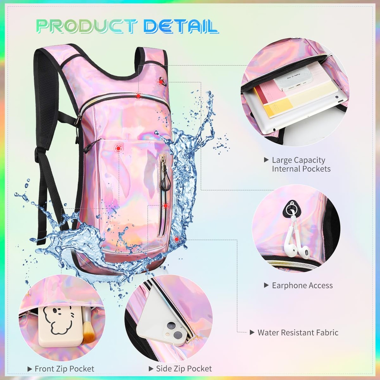 Hydration Backpack with 2L Water Bladder, Raves Water Backpack, Lightweight I...
