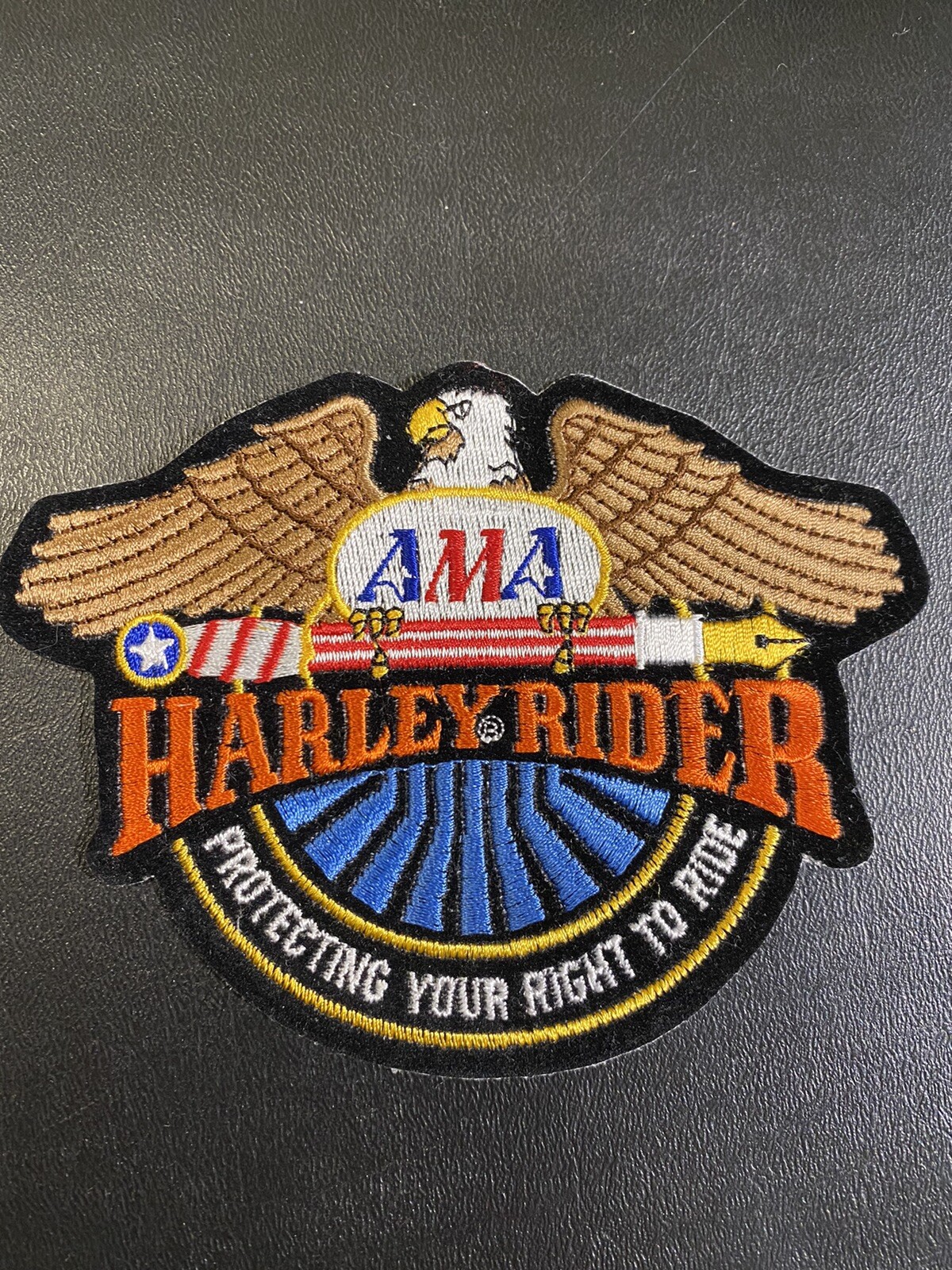 Harley Davidson Rider AMA Eagle Motorcycle Patch “protecting Your Right To Ride”