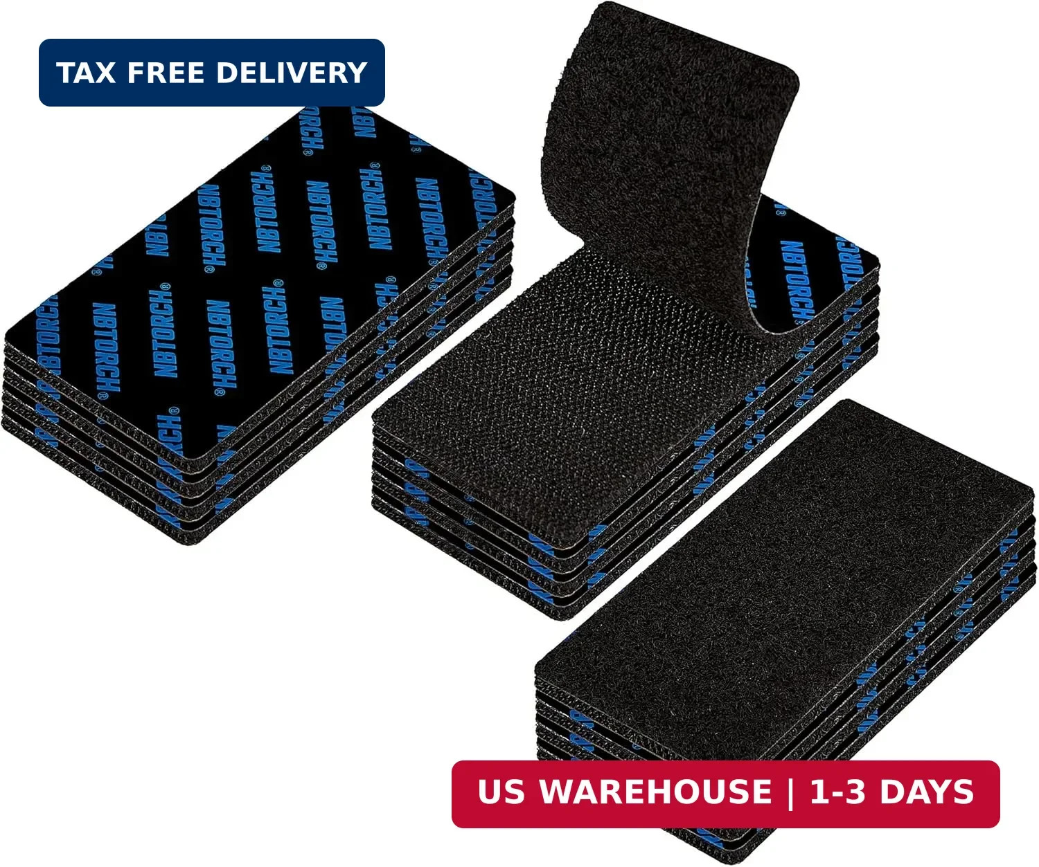 Heavy Duty Hook and Loop Strips with Adhesive, 4x2 Inch Industrial Strength Tape
