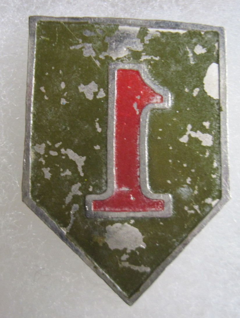 Army crest DI dui cb 1st INFANTRY DIVISION beer can Beercan painted VN REVERSED