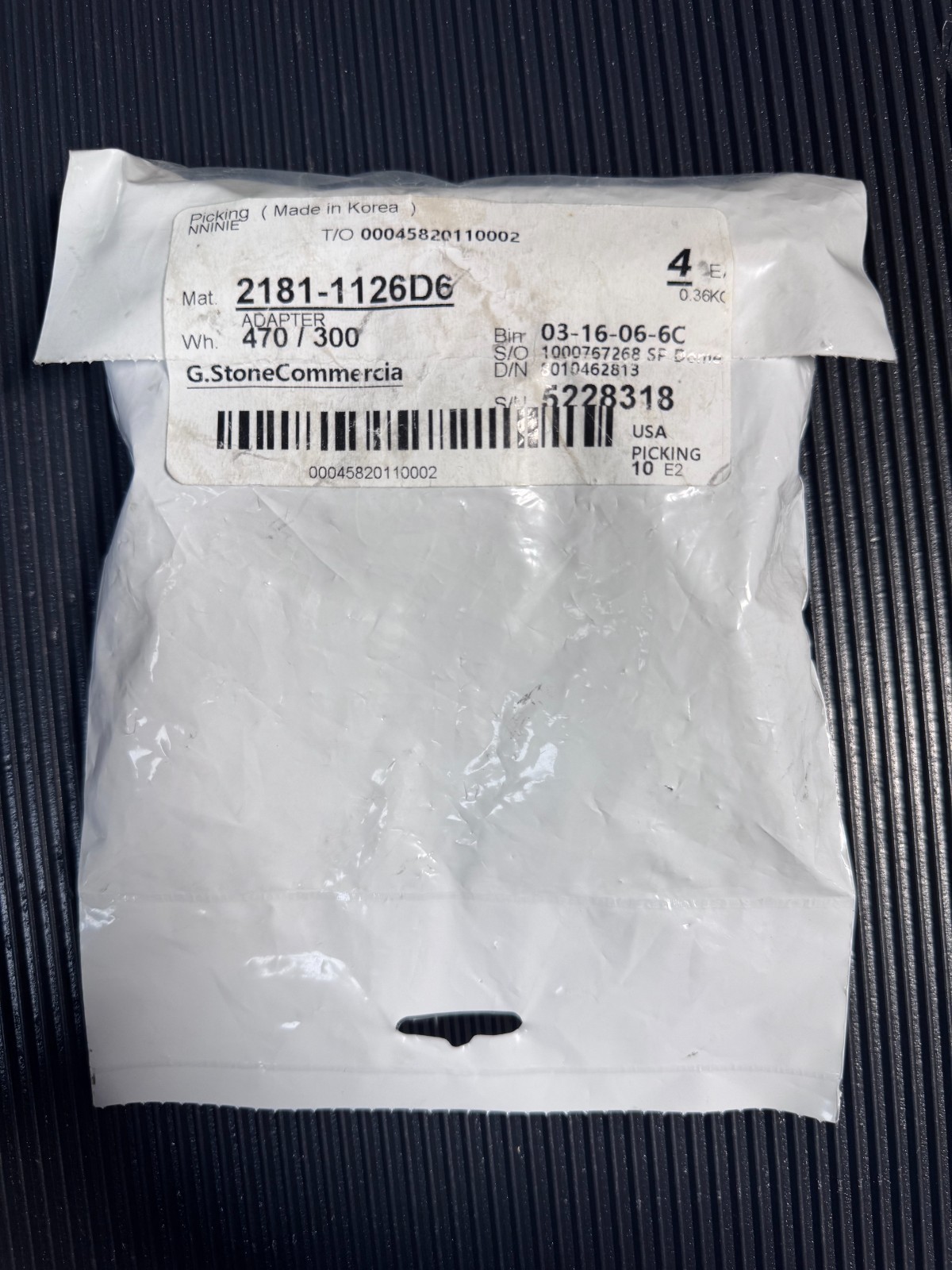 HYDRAULIC ADAPTER 2181-1126D6 NEW DOOSAN     Qrt. 1