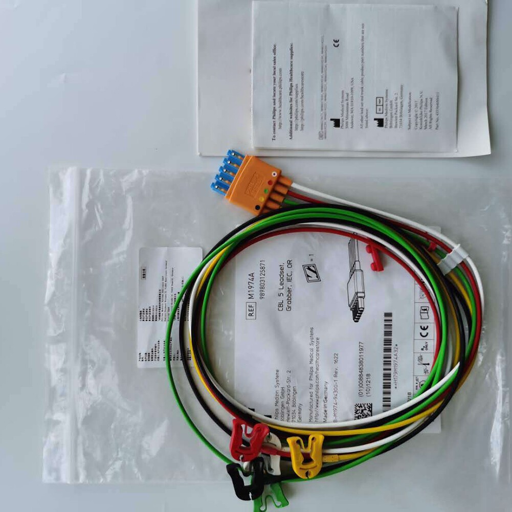 For PHILIPS M1974A CBL 5 Leadset Grabber, IEC, OR. 989803125871