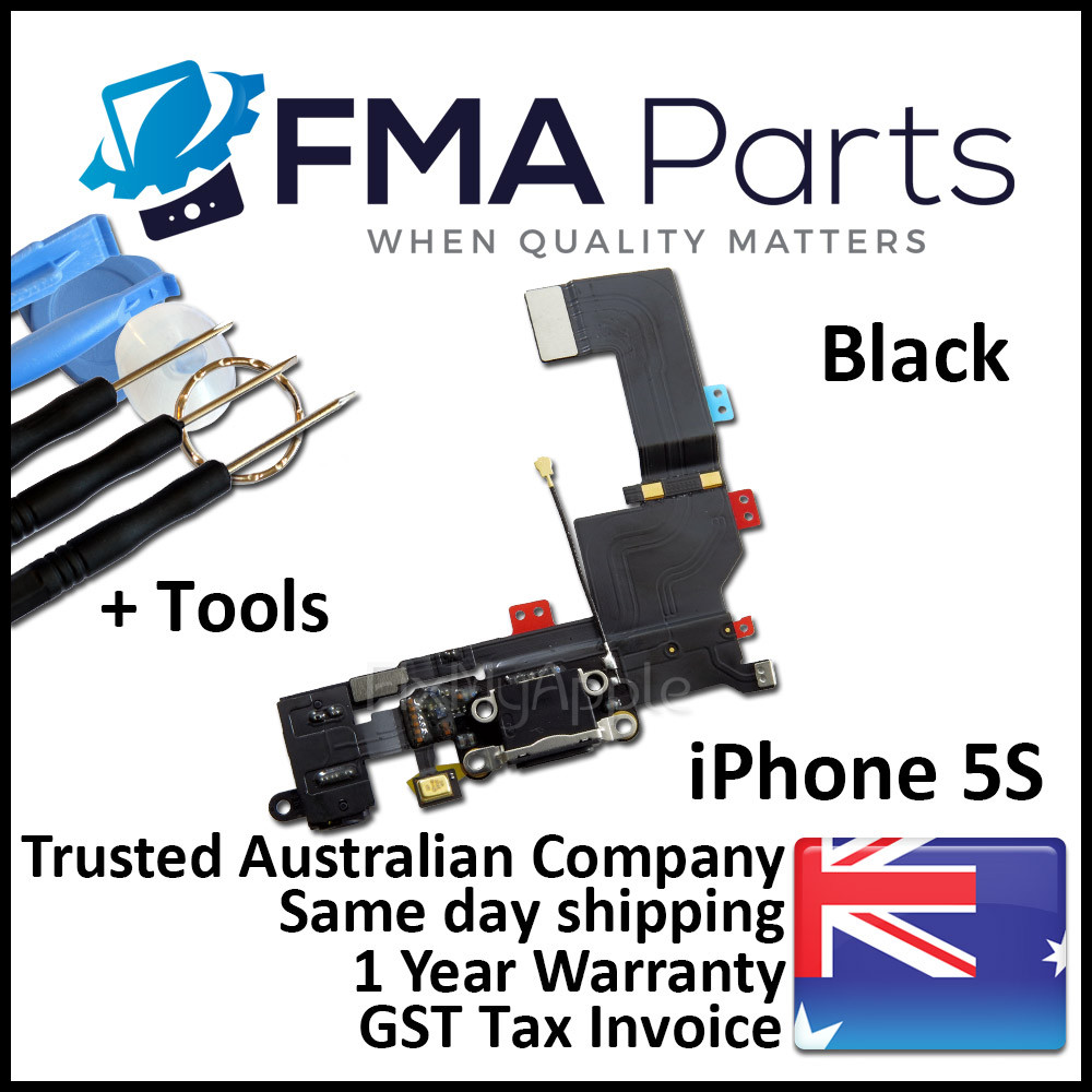 iPhone 5S OEM Dock Connector Port Microphone Black Flex Cable Replacement Tools