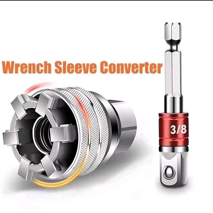 Universal Electric Wrench Sleeve Converter 3/8-3/4'' 10-19mm Super Socket Tool