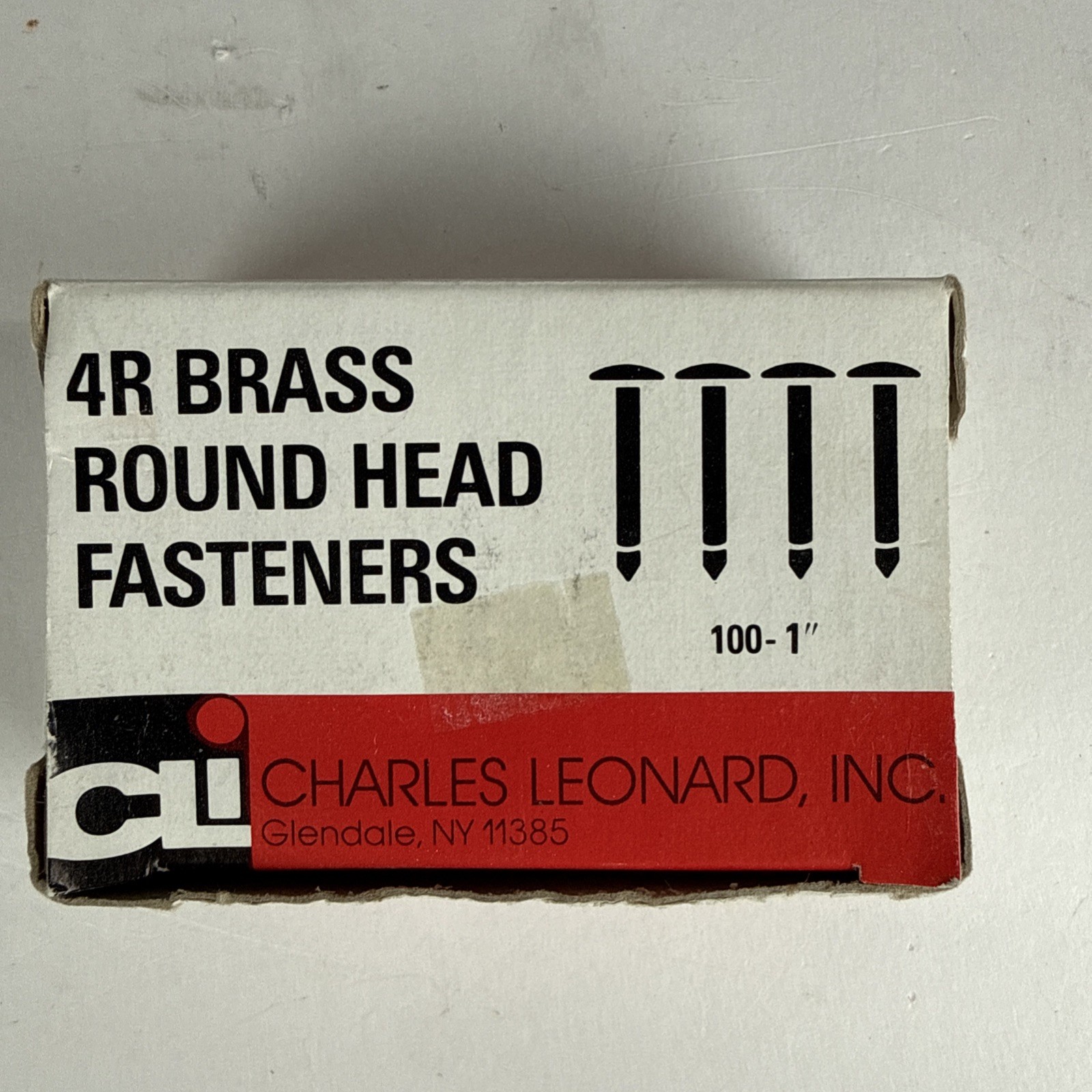 Fasteners Brass Plated 1 Inch Long Round Head, 100/Pack 4R (B8)