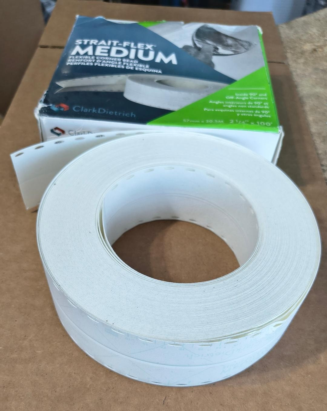 ClarkDietrich Strait-Flex Medium Flexible Corner Bead 2.25"x 100' Free US Ship