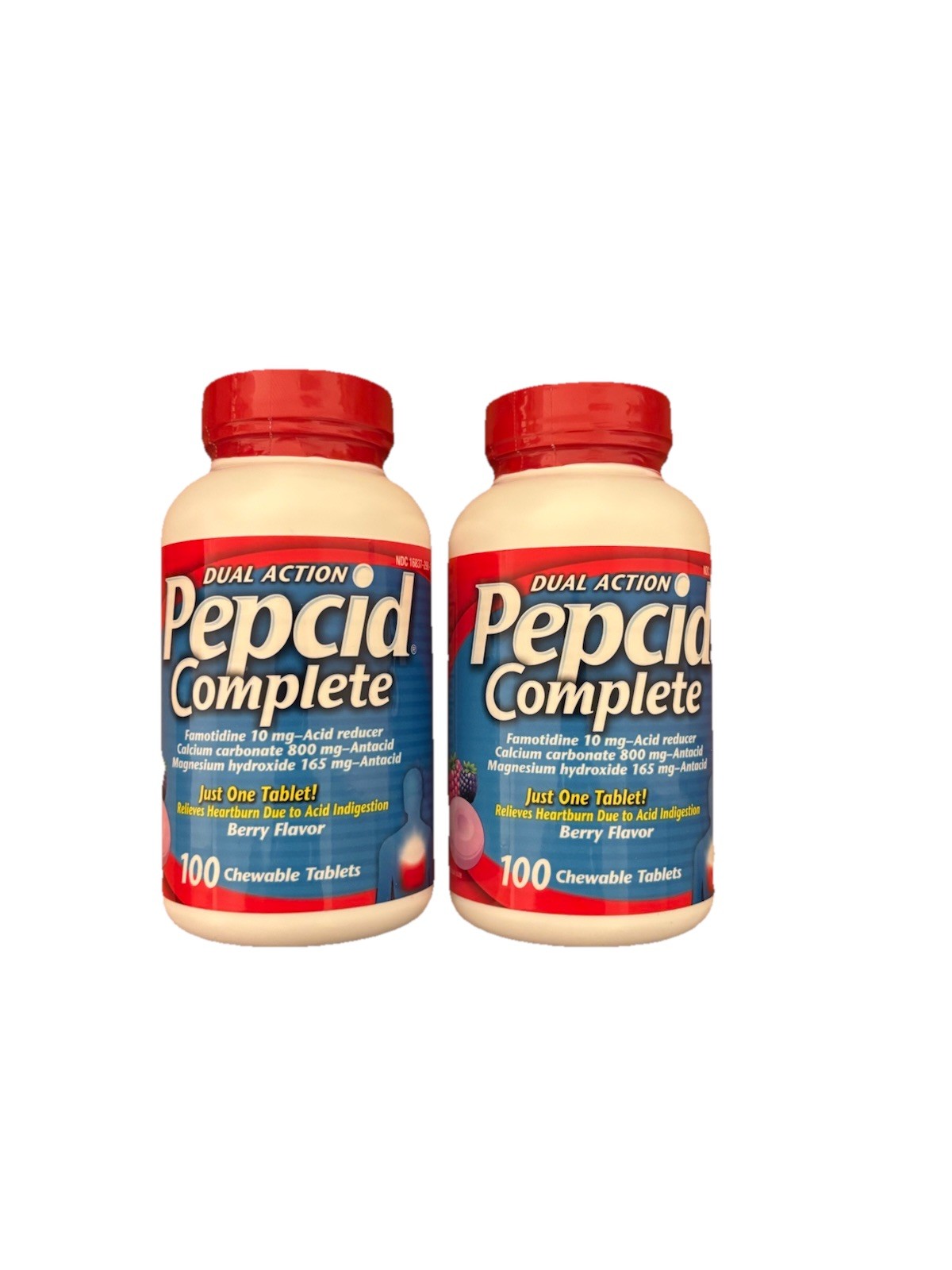 Lot of 2 Pepcid Complete Dual Action Berry (200 Total) Exp 04/28
