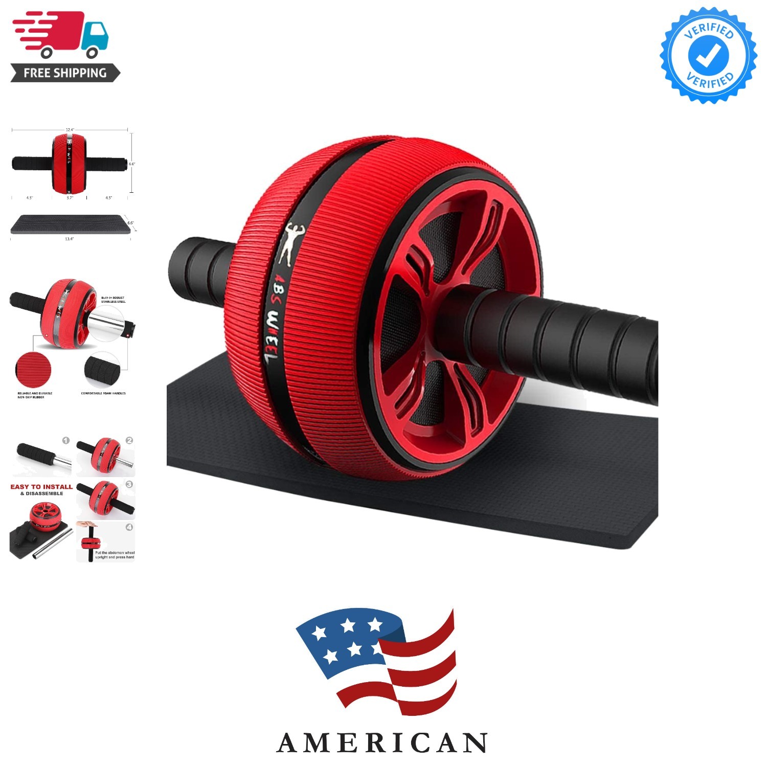 Ab Roller Wheel, Abs Workout Equipment for Abdominal & Core Strength Training...
