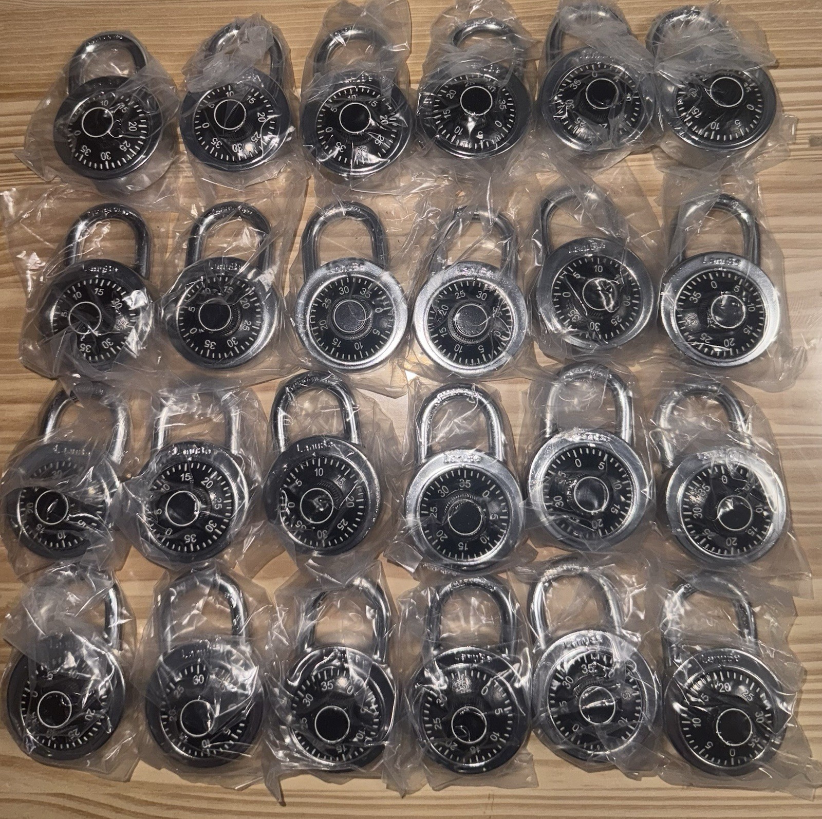 BULK LOT 24 Pack Combination Padlocks 2" Black Locker Gym School New Open Box