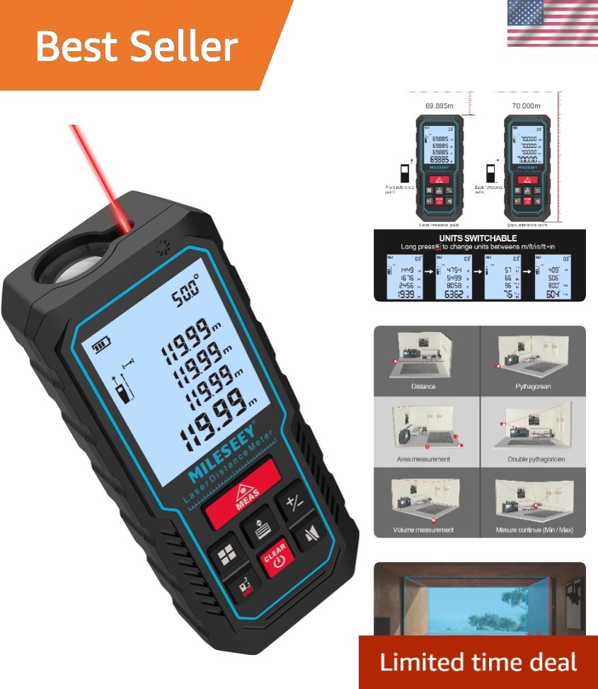 Laser Distance Meter 393ft Digital Laser Tape Measure with Angle Sensor