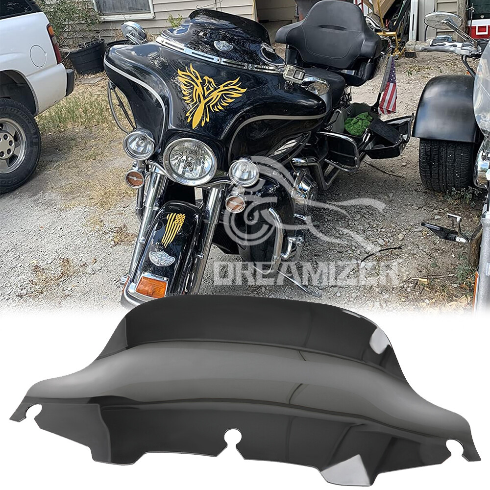 For Harley Electra Tour Glide Ultra Classic Black 8" Wave Windshield Windscreen