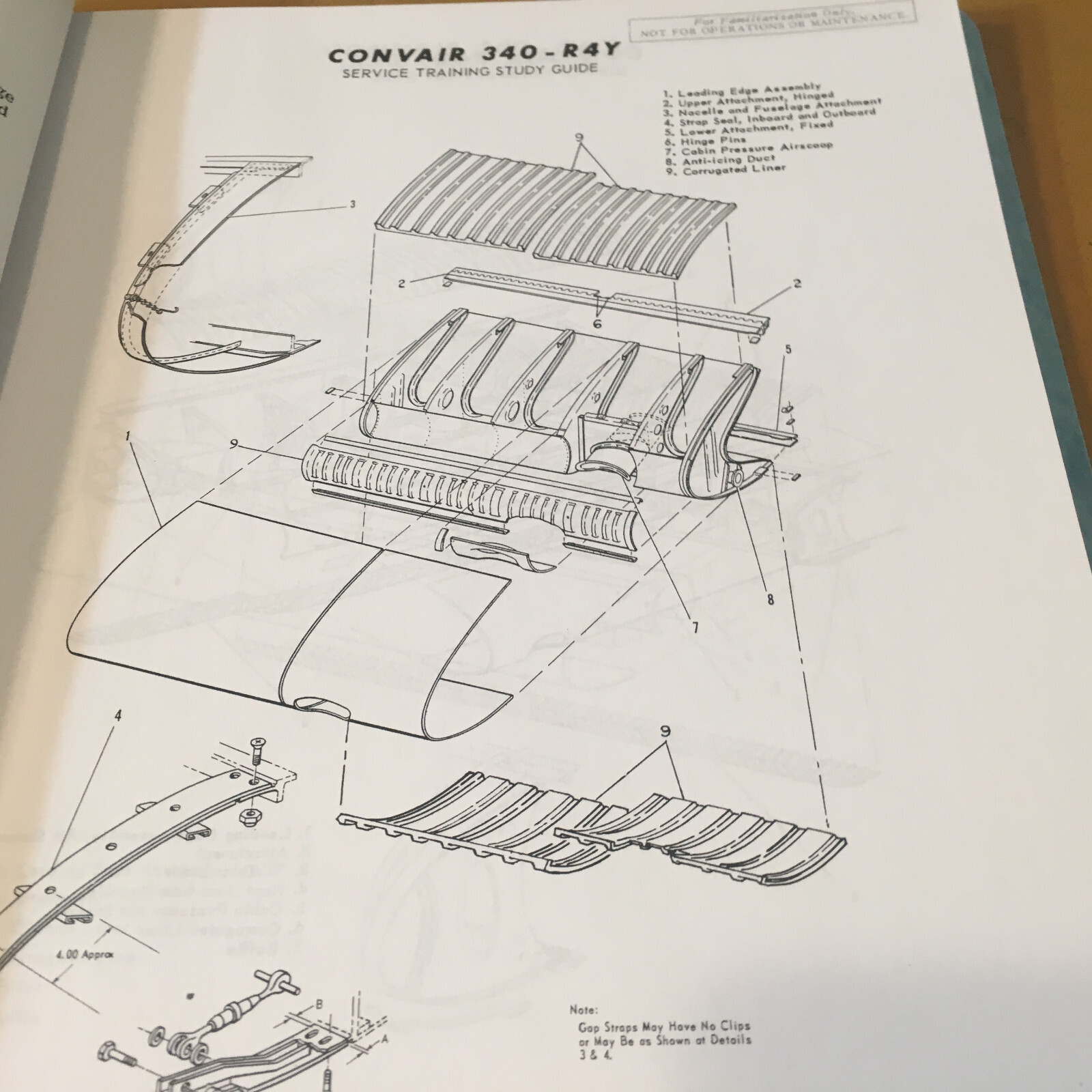 Convair 340-R4Y Service Training Study Guide Manual