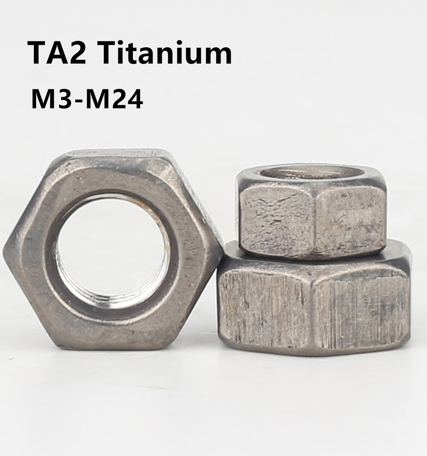 Titanium GR2 Hexagon Nut Hex Nuts M1 M1.4 M1.6 M2 M3 M4 M5 M6 M8 M10 M12 M16-M24