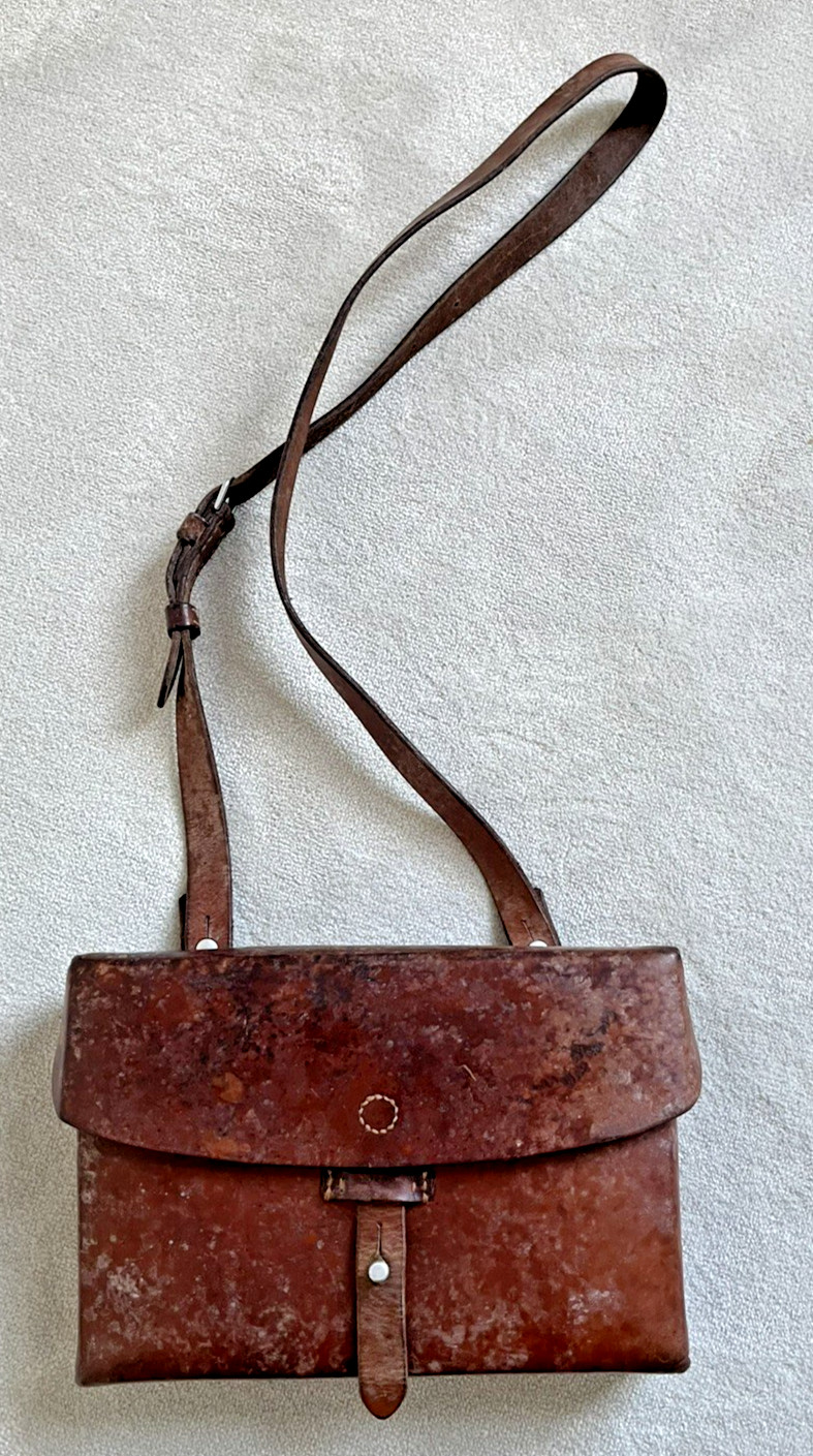 Original Swiss leather military bag