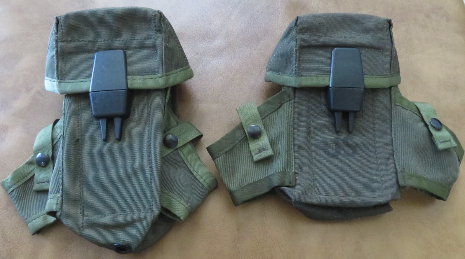 2 US Army LC-2 Ammunition Pouches Cases Small Arms Ammo Nylon Webbing