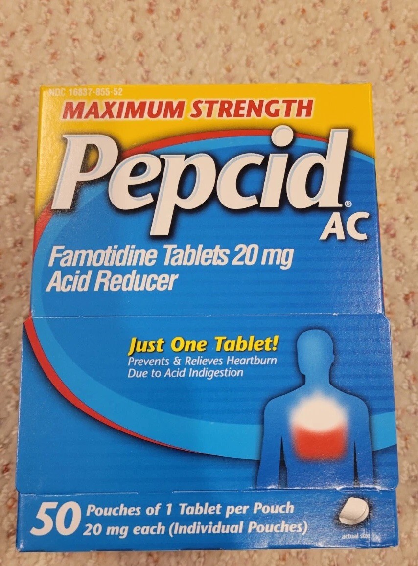 PEPCID AC Digestive Treatment/Acid Reducer 50 Tablets Individual Paks Exp 2/2028