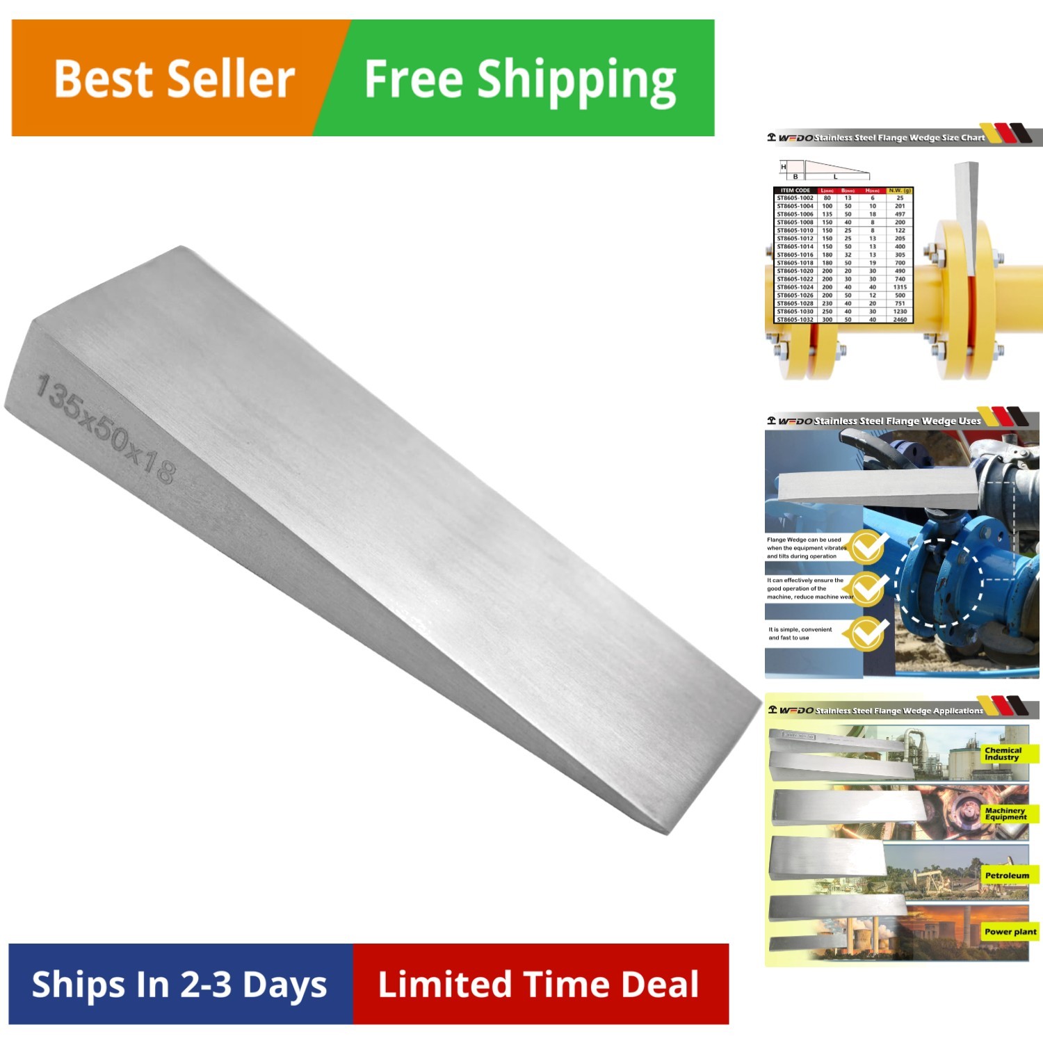 Stainless Steel Flange Wedge,Pipefitting Welding Tool,Rust-proof,Corrosion Re...