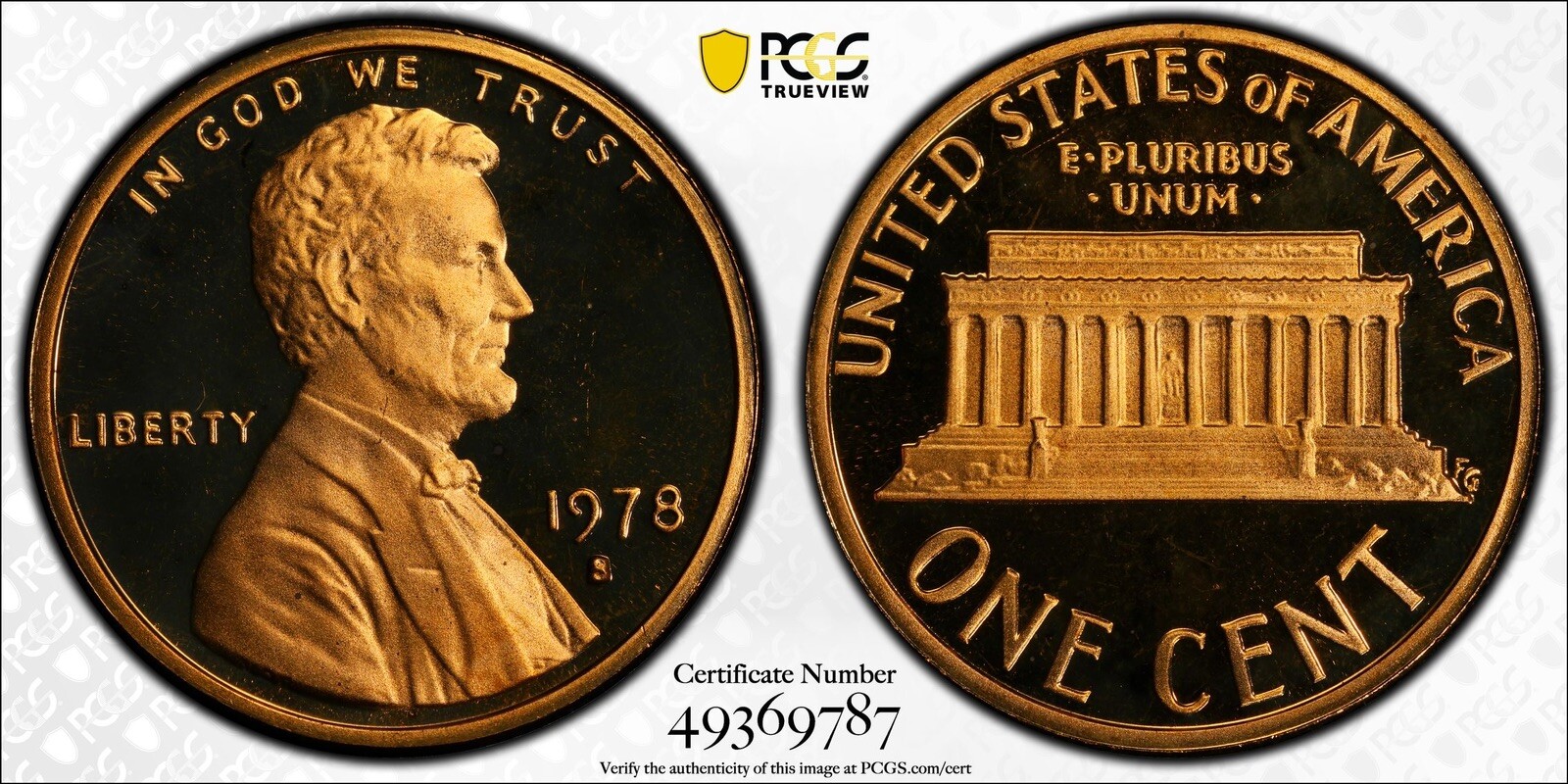 1978 S Lincoln Memorial Penny 1C PCGS PR 68 DCAM RD Uncirculated Proof