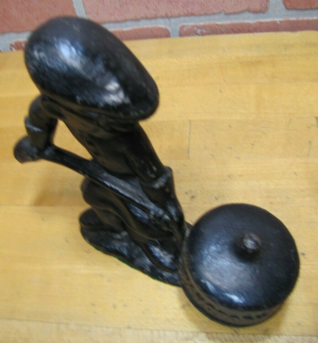 PANGBORN Old Cast Iron Foundry Worker Doorstop Decorative Art Statue