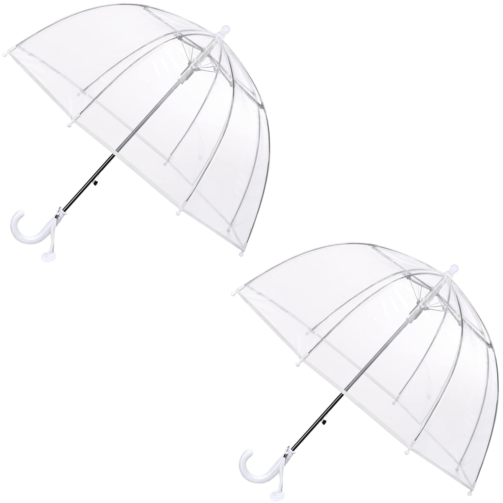2 Pack Kids Clear Bubble Umbrellas for Rain Dome Windproof Umbrella Safety fo...