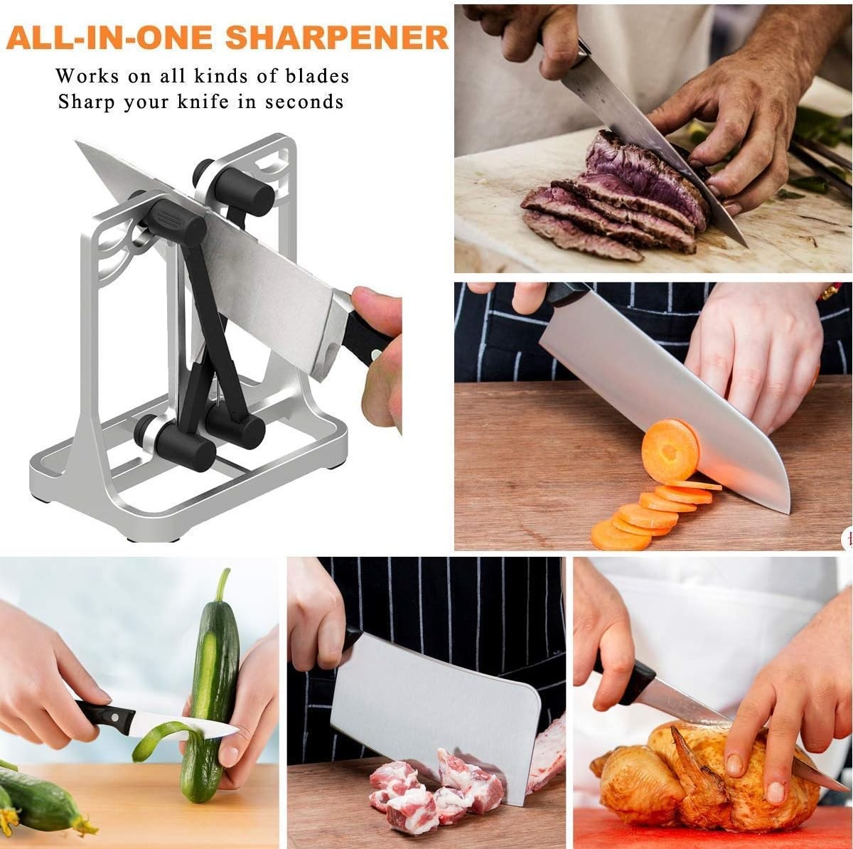Knife Sharpener 3-Stage - Professional Kitchen Sharpening Tool