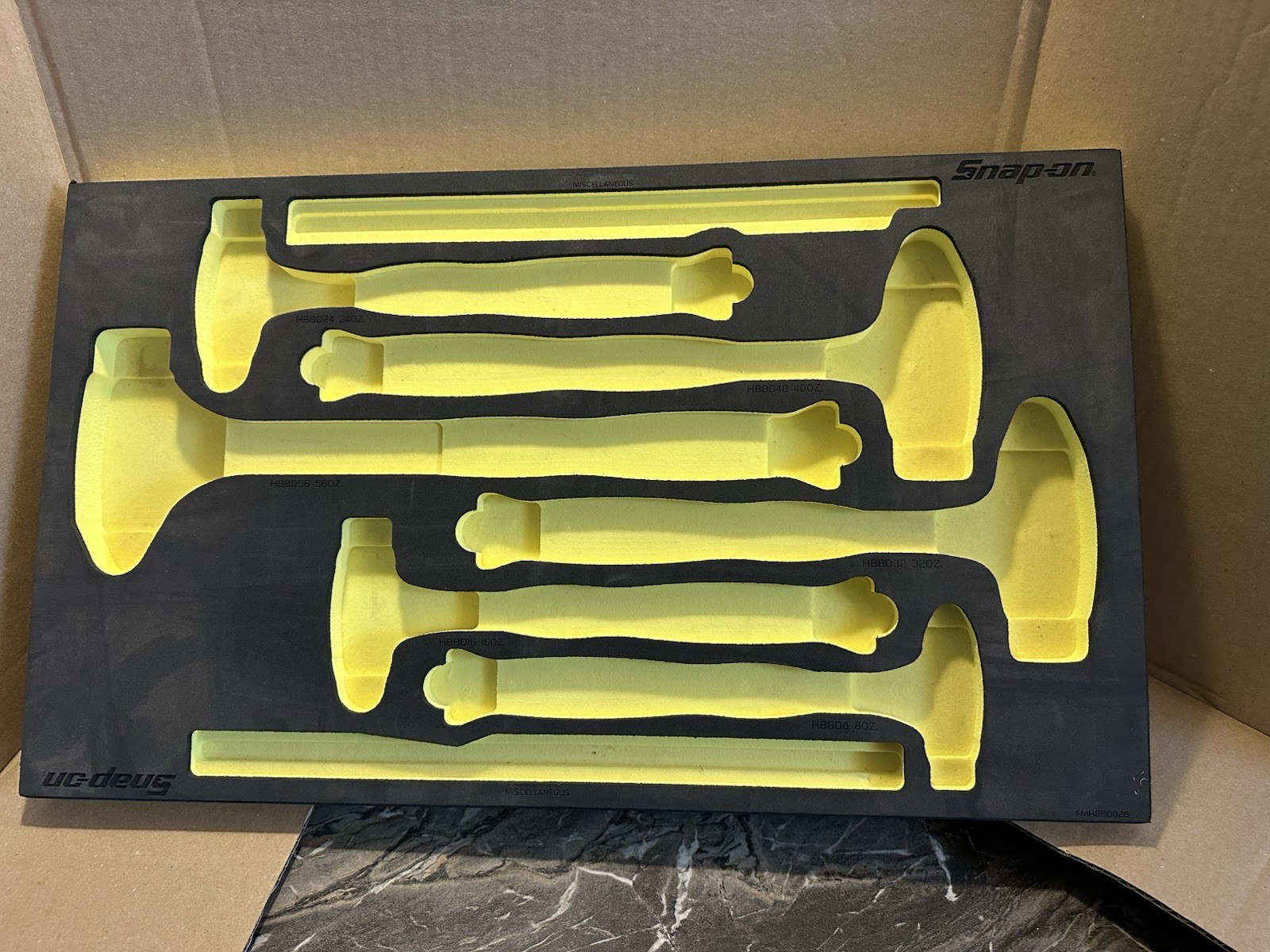 Snap-on Yellow PRO-FI™ foam organizer tray